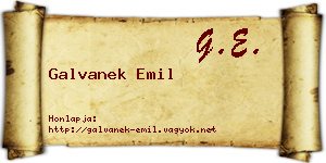 Galvanek Emil névjegykártya